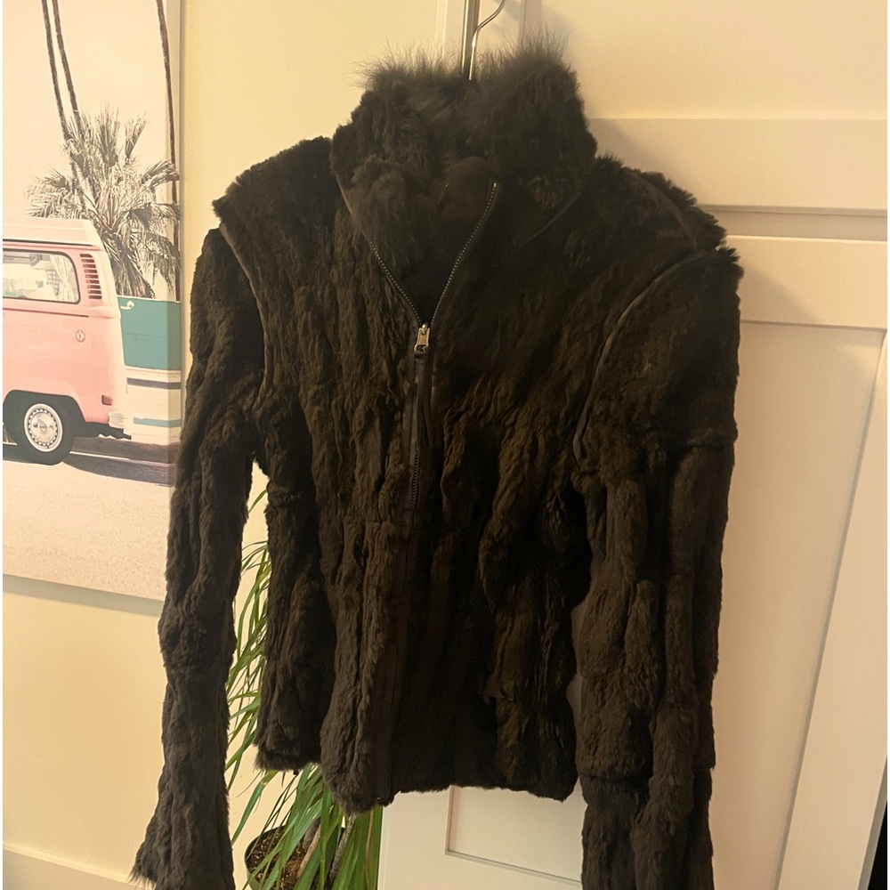 Reversible fur jacket . XS , super chic & fitted.